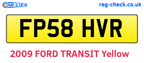 FP58HVR are the vehicle registration plates.