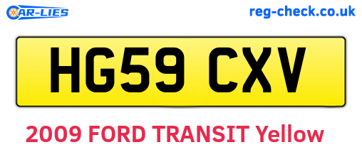 HG59CXV are the vehicle registration plates.