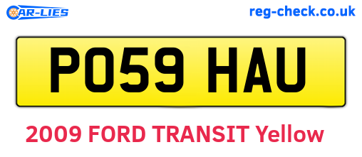 PO59HAU are the vehicle registration plates.