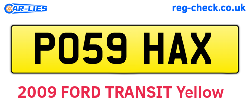 PO59HAX are the vehicle registration plates.