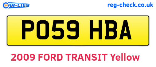 PO59HBA are the vehicle registration plates.