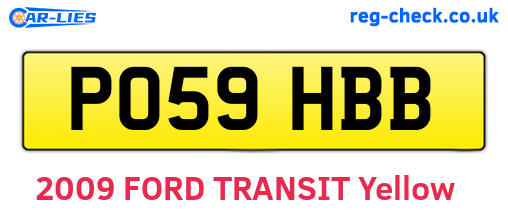 PO59HBB are the vehicle registration plates.