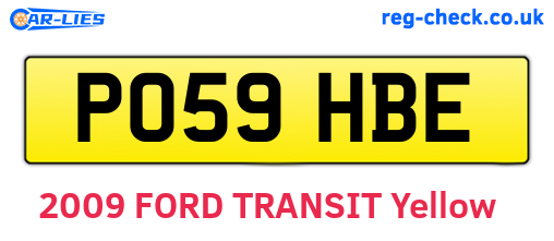 PO59HBE are the vehicle registration plates.