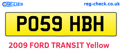 PO59HBH are the vehicle registration plates.