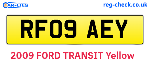 RF09AEY are the vehicle registration plates.