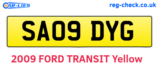 SA09DYG are the vehicle registration plates.