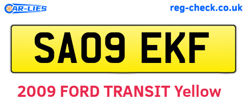 SA09EKF are the vehicle registration plates.
