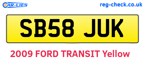 SB58JUK are the vehicle registration plates.