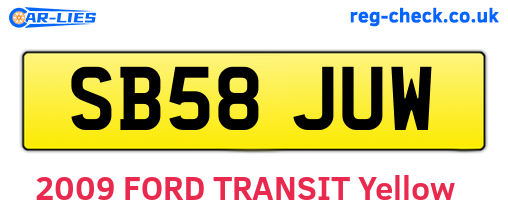 SB58JUW are the vehicle registration plates.