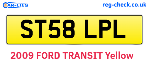 ST58LPL are the vehicle registration plates.
