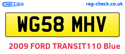 WG58MHV are the vehicle registration plates.