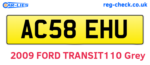 AC58EHU are the vehicle registration plates.