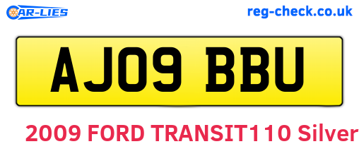 AJ09BBU are the vehicle registration plates.