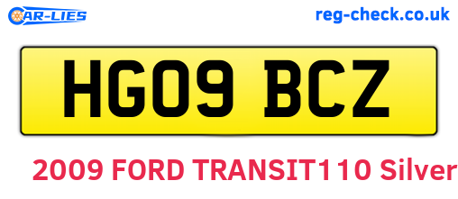 HG09BCZ are the vehicle registration plates.