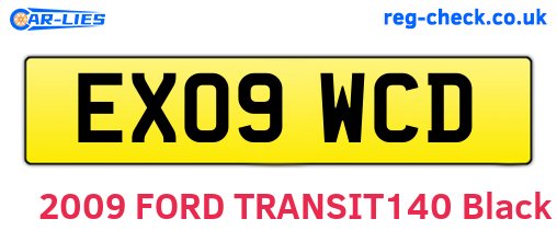EX09WCD are the vehicle registration plates.