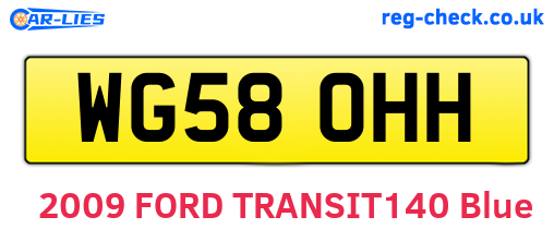 WG58OHH are the vehicle registration plates.