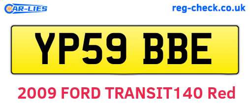 YP59BBE are the vehicle registration plates.