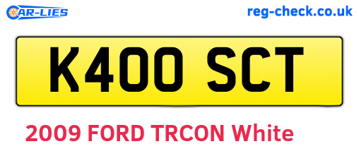 K400SCT are the vehicle registration plates.