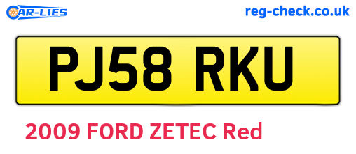 PJ58RKU are the vehicle registration plates.