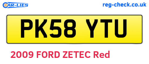 PK58YTU are the vehicle registration plates.
