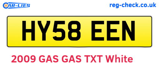 HY58EEN are the vehicle registration plates.