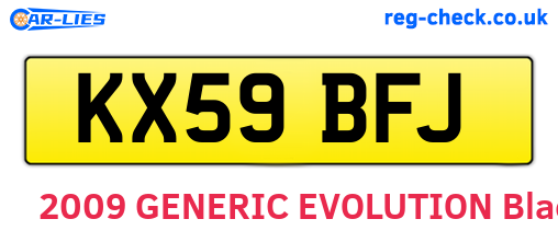 KX59BFJ are the vehicle registration plates.