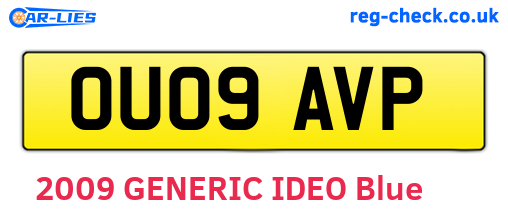 OU09AVP are the vehicle registration plates.