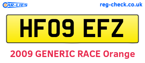 HF09EFZ are the vehicle registration plates.