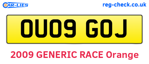 OU09GOJ are the vehicle registration plates.