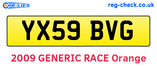 YX59BVG are the vehicle registration plates.