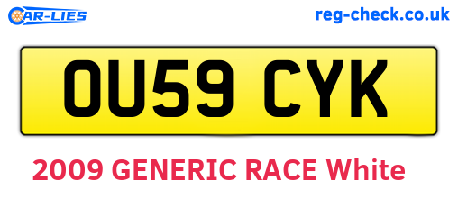 OU59CYK are the vehicle registration plates.