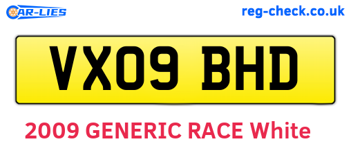 VX09BHD are the vehicle registration plates.