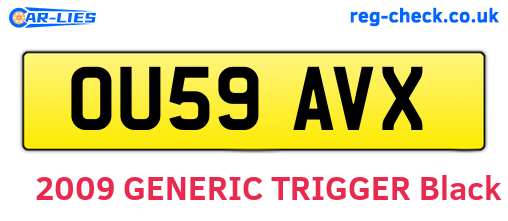 OU59AVX are the vehicle registration plates.