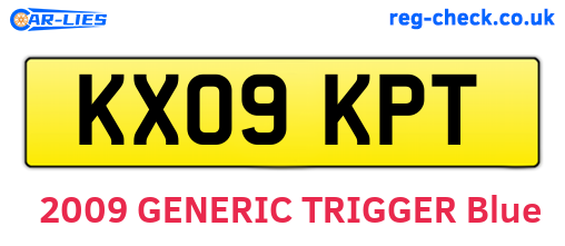 KX09KPT are the vehicle registration plates.