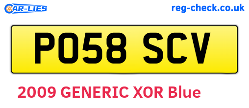 PO58SCV are the vehicle registration plates.
