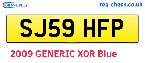 SJ59HFP are the vehicle registration plates.