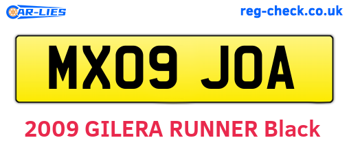 MX09JOA are the vehicle registration plates.
