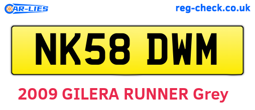NK58DWM are the vehicle registration plates.