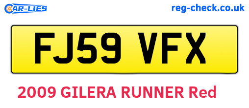 FJ59VFX are the vehicle registration plates.