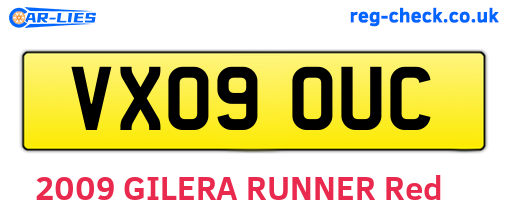 VX09OUC are the vehicle registration plates.