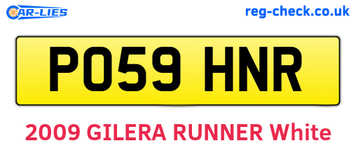 PO59HNR are the vehicle registration plates.