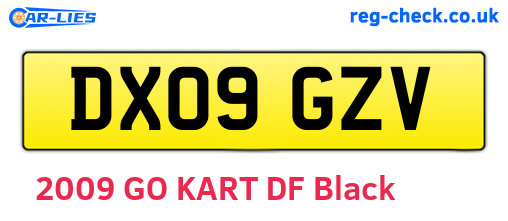 DX09GZV are the vehicle registration plates.