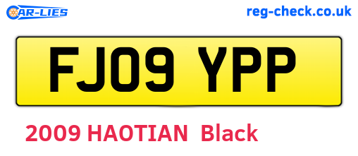 FJ09YPP are the vehicle registration plates.