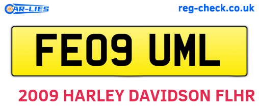 FE09UML are the vehicle registration plates.