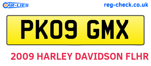 PK09GMX are the vehicle registration plates.