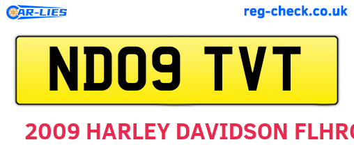 ND09TVT are the vehicle registration plates.