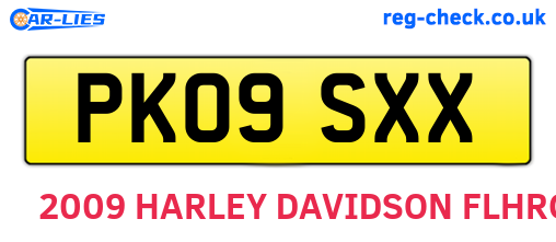 PK09SXX are the vehicle registration plates.