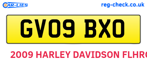 GV09BXO are the vehicle registration plates.