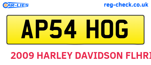 AP54HOG are the vehicle registration plates.