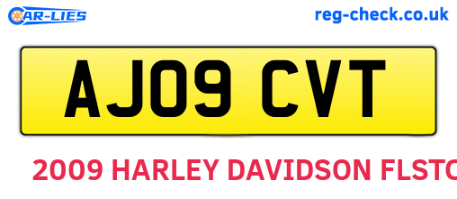 AJ09CVT are the vehicle registration plates.